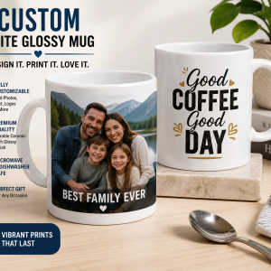 Custom White Glossy Mug | Design Your Own Coffee Mug